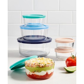 Simply Store® 12-piece Glass Storage Set with Assorted Color Lids