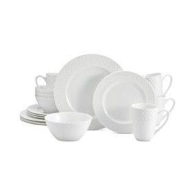 Trellis White 16-Pc. Dinnerware Set  Service For 4