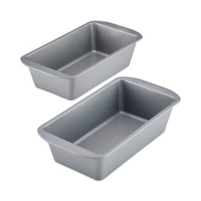 GoldenBake Bakeware Nonstick Loaf Pan Set  2-Piece  Gray