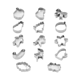 Metal Christmas Cookie Cutters 14-Pc.