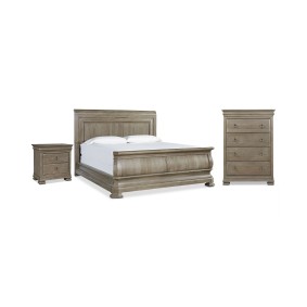 Reprise Driftwood Bedroom Furniture  3-Pc. Set (Queen Bed  Nightstand & Chest)