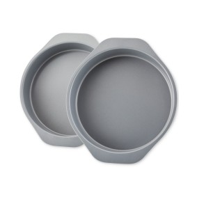 GoldenBake Bakeware Nonstick Round Cake Pan Set  2-Piece  Gray