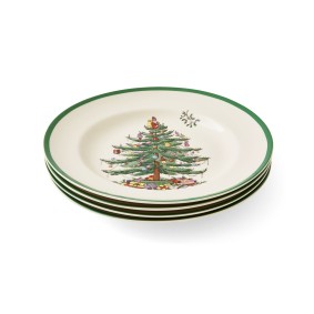 Christmas Tree Dinner Plates  Set of 4