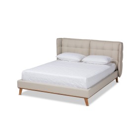 Gretchen Modern and Contemporary Queen Size Platform Wingback Bed