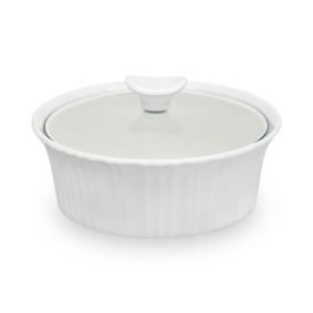 French White 1.5-Qt. Round Casserole with Glass Lid