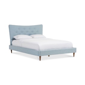 Closeout! Jerell Modern Queen Linen Platform Bed