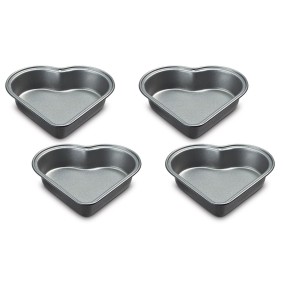 Nonstick 4-Pc. Mini Heart Cake Pan Set