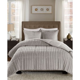 Duke Reversible Faux Fur 3-Pc. Comforter Set  Full/Queen