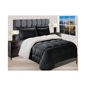 Micromink/Sherpa Reversible Down Alternative Microsuede 2 Pc Comforter Sets  Twin